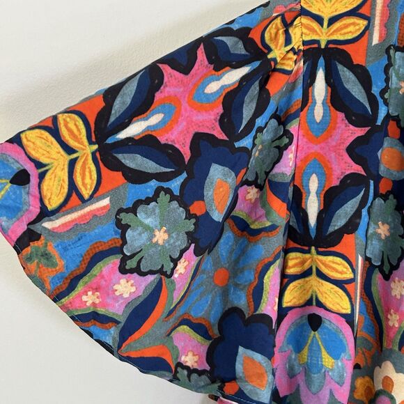 Chelsea & Theodore Top Size 2x Vibrant Colorful Floral Print Flutter Sleeve - Picture 5 of 7